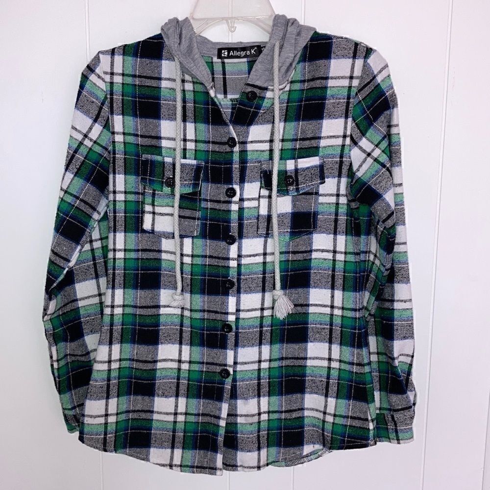 Allegra K Shirt Flannel Shirt Woman’s Size XS